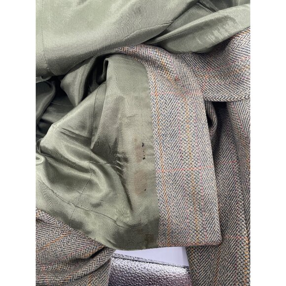 Vintage Orvis Wool Blazer Womens Plus Size 20 Herringbone Suede Green Academia - Picture 6 of 10